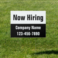 Now Hiring Black White Company Name Text Template