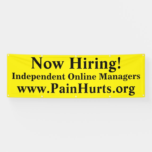 Now Hiring Bright Yellow Business Banner (Horizontal)
