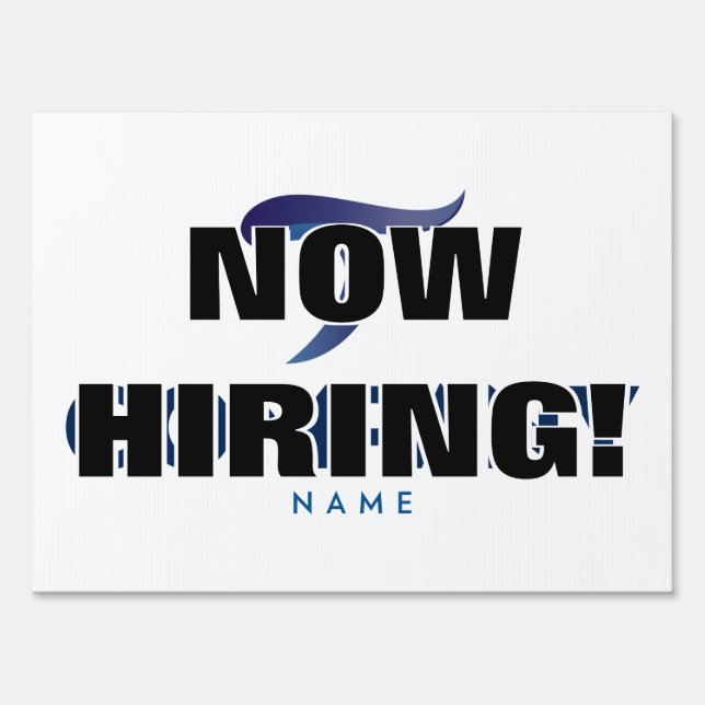 Now Hiring Business Logo Yard Sign v2 Glitch2 (Front)