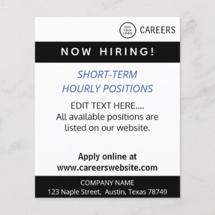 Now Hiring Career Job Posting Flyer