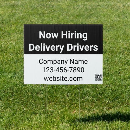 Now Hiring Delivery Drivers Business Name QR Code Sign
