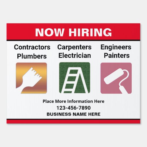 Now Hiring Employees Staff Business Custom Sign