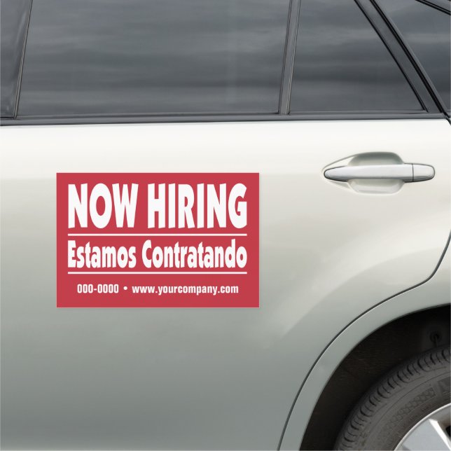 Now Hiring / Estamos Contratando Spanish Car Magnet (In Situ)