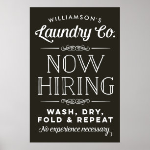 Now Hiring Fun Personalized Laundry Room Print