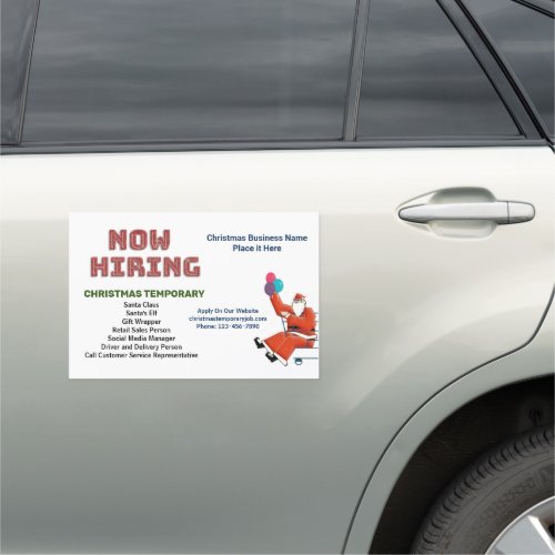Now Hiring Help Business Christmas Holidays Custom Car Magnet
