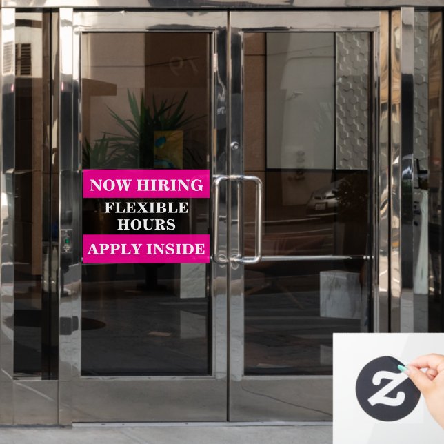 Now Hiring Help Wanted Business Employ Hire Staff Window Cling (Office Door)