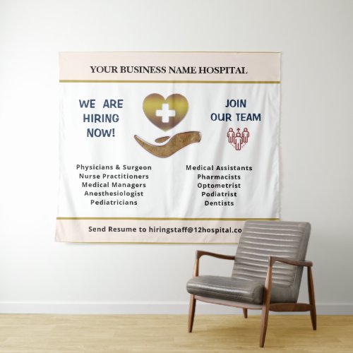 Now Hiring Help Wanted Employee Personalize Sign Tapestry