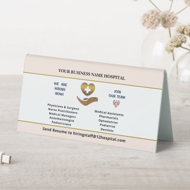 Now Hiring Help Wanted Employee Personalize   Table Tent (In SItu (Table))