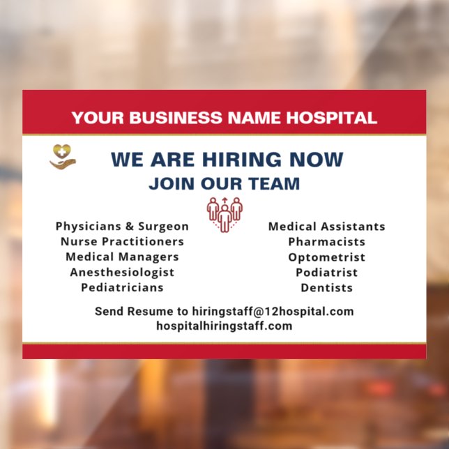 Now Hiring Help Wanted Employee Personalize  Window Cling (Sheet 2)