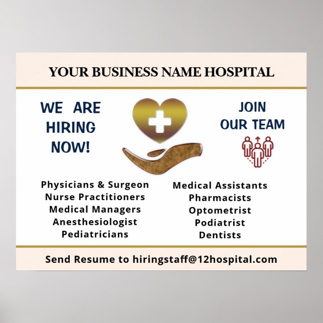 Now Hiring Help Wanted Employees Personalize   Poster (Front)