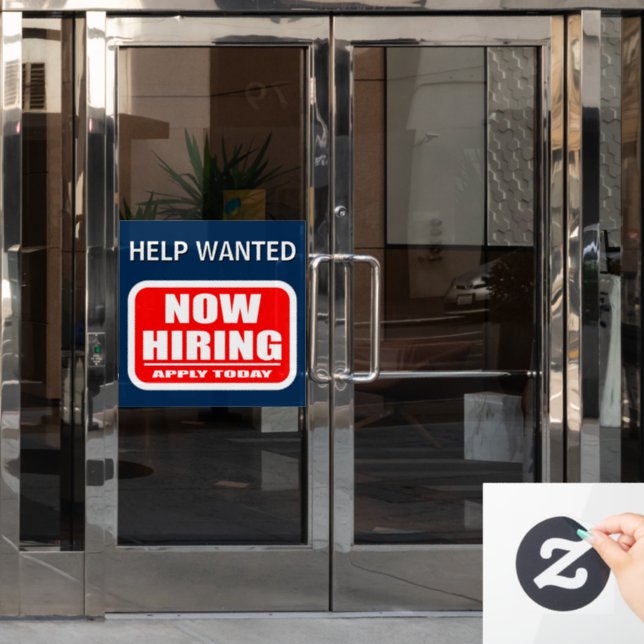 Now Hiring Help Wanted Job Vacancy Announcement Window Cling (Office Door)