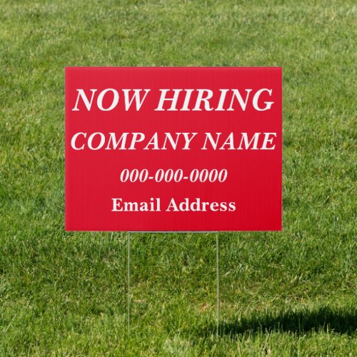 Now Hiring Help Wanted Red Sign