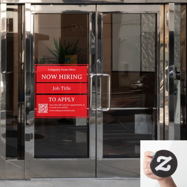 Now Hiring Job Opening Store Business Vacancy Window Cling (Office Door)