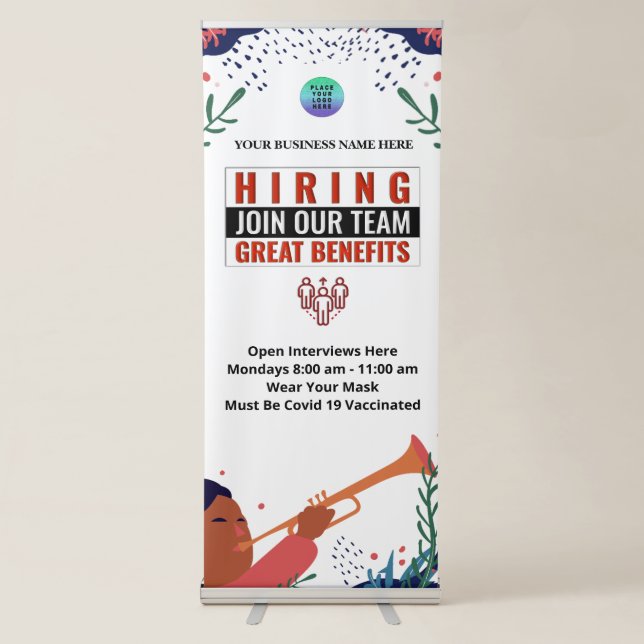 Now Hiring Join Our Team Jobs Retractable Banner (Front)