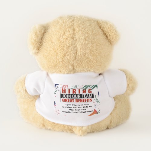 Now Hiring Join Our Team Promotional Custom Teddy Bear