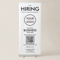 Now Hiring Modern White and Black Business Logo