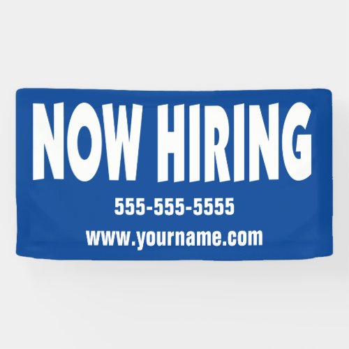 Now Hiring on Blue with Information Banner