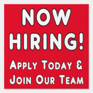 Now Hiring Sign