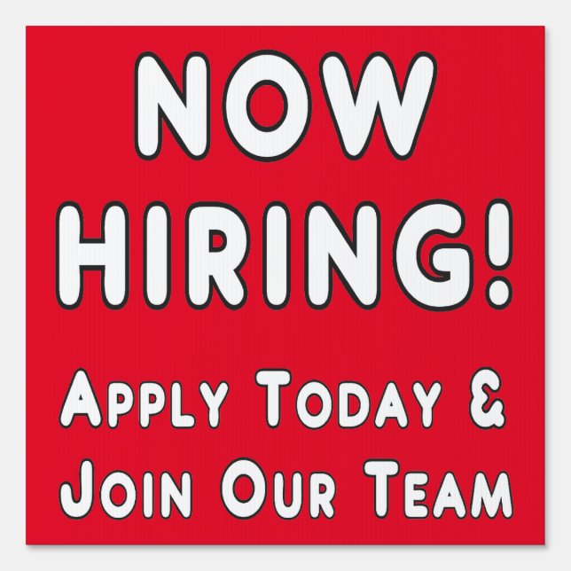 Now Hiring Sign (Front)