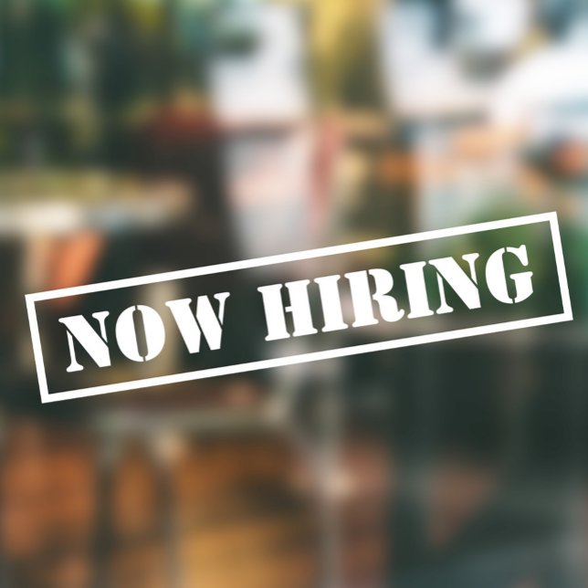 Now Hiring Simple Slanted Professional Business Window Cling (Creator Uploaded)