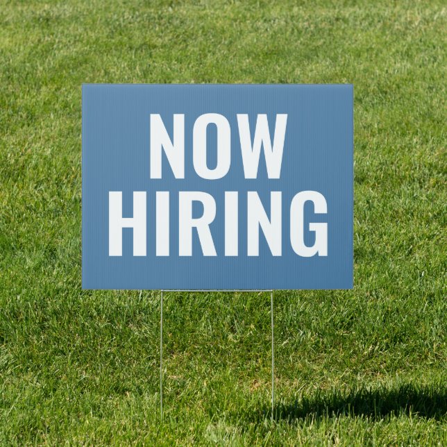 Now Hiring Steel Blue Sign (Insitu)