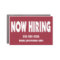 Now Hiring with contact info