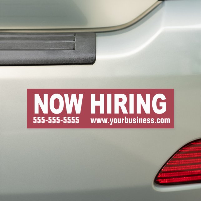 Now Hiring with Phone Number and Website  Car Magnet (In Situ)