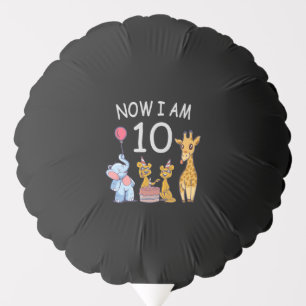 Now I am 10 years old 10th Birthday at the Zoo Balloon