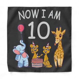 Now I am 10 years old 10th Birthday at the Zoo Bandana