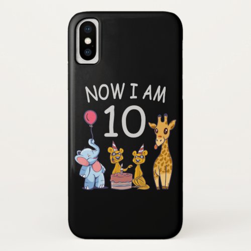 Now I am 10 years old 10th Birthday at the Zoo iPhone XS Case