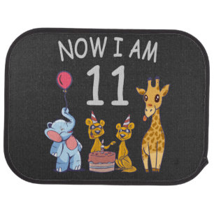 Now I am 11 years old 11th Birthday at the Zoo Car Floor Mat