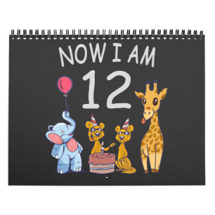 Now I am 12 years old 12th Birthday at the Zoo Calendar