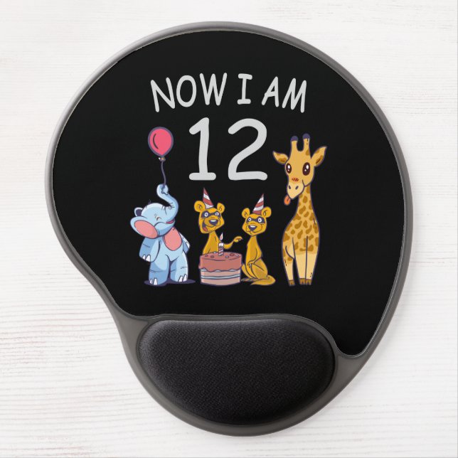Now I am 12 years old 12th Birthday at the Zoo Gel Mouse Pad (Front)