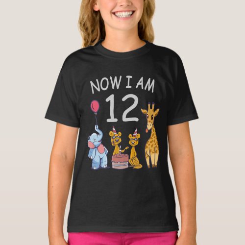 Now I am 12 years old 12th Birthday at the Zoo T_Shirt