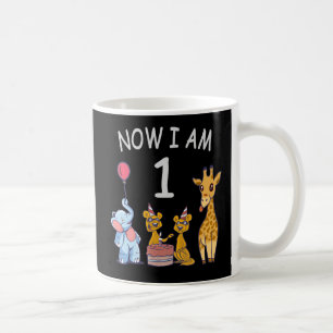 Now I am 1 year old 1st Birthday at the Zoo Coffee Mug