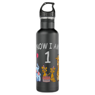 Now I am 1 year old 1st Birthday at the Zoo Stainless Steel Water Bottle