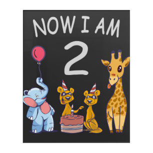 Now I am 2 year old 2nd Birthday at the Zoo Acrylic Print