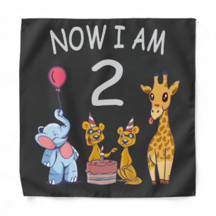 Now I am 2 year old 2nd Birthday at the Zoo Bandana