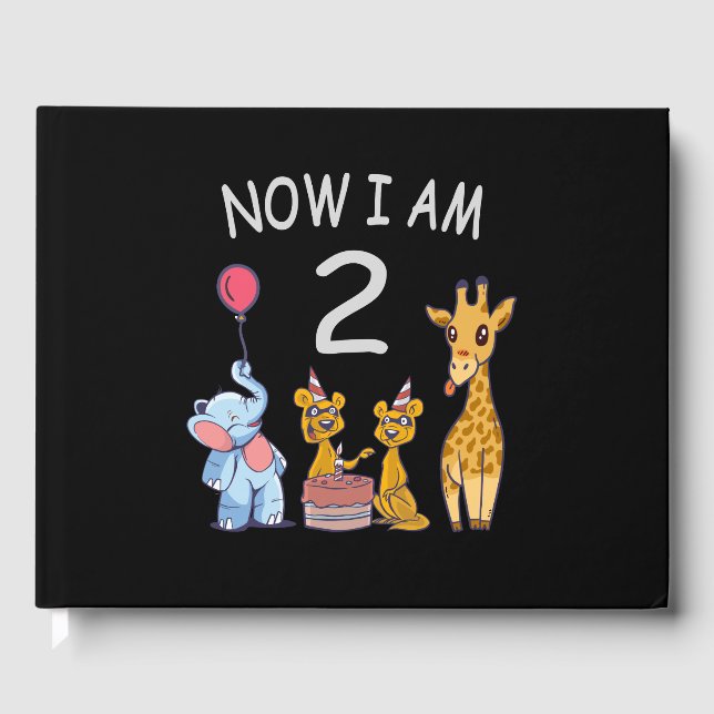 Now I am 2 year old 2nd Birthday at the Zoo Guest Book (Front)