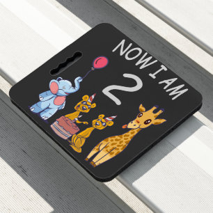 Now I am 2 year old 2nd Birthday at the Zoo Seat Cushion