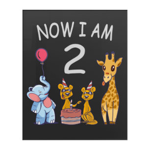 Now I am 2 years old 2nd Birthday at the Zoo Baby Acrylic Print