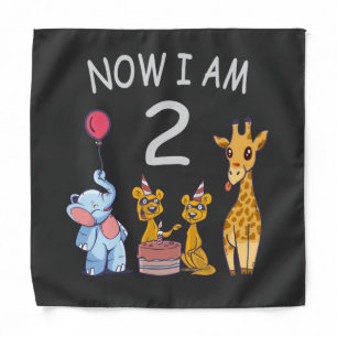 Now I am 2 years old 2nd Birthday at the Zoo Baby Bandana