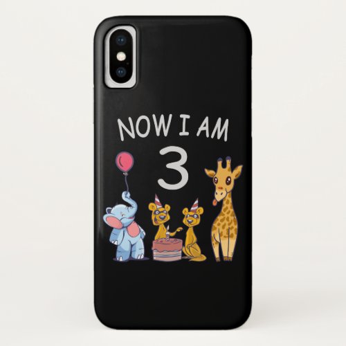 Now I am 3 year old 3rd Birthday at the Zoo iPhone XS Case