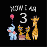 Now I am 3 year old 3rd Birthday at the Zoo Cutout<br><div class="desc">Happy 3rd Birthday. Funny and lovely Kids Birthday design with a cute Elephant,  two ferrets and a giraffe celebrating your birthday at the zoo.</div>