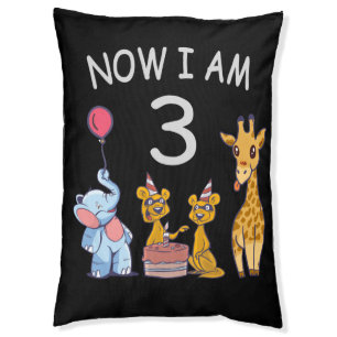 Now I am 3 year old 3rd Birthday at the Zoo Pet Bed