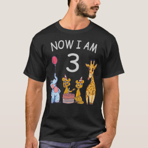 Now I am 3 year old 3rd Birthday at the Zoo T-Shirt
