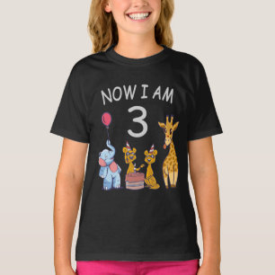 Now I am 3 year old 3rd Birthday at the Zoo T-Shirt