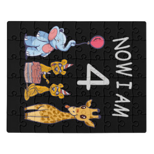 Now I am 4 year old 4th Birthday at the Zoo Jigsaw Puzzle