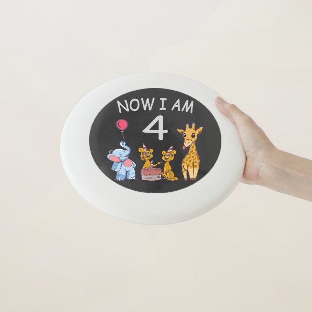 Now I am 4 year old 4th Birthday at the Zoo Wham-O Frisbee (In Hand)