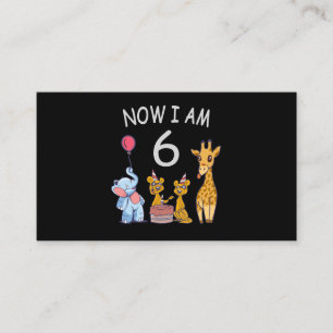 Now I am 6 years old 6th Birthday at the Zoo Enclosure Card